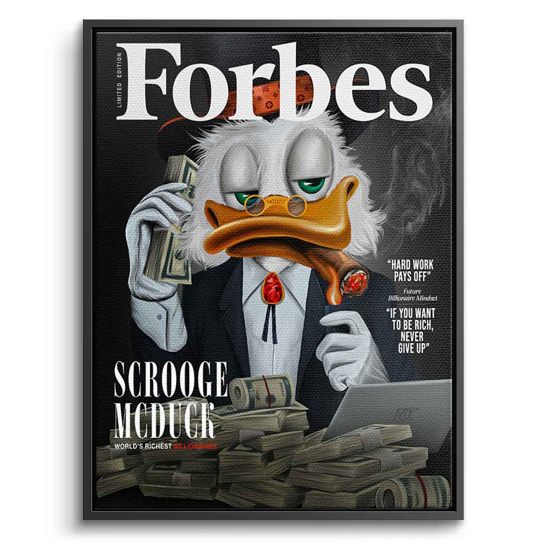 Premium Canvas Wall Art - Billionaire Duck Motif, Handmade in Germany, Ready to Hang, UV-Resistant 9