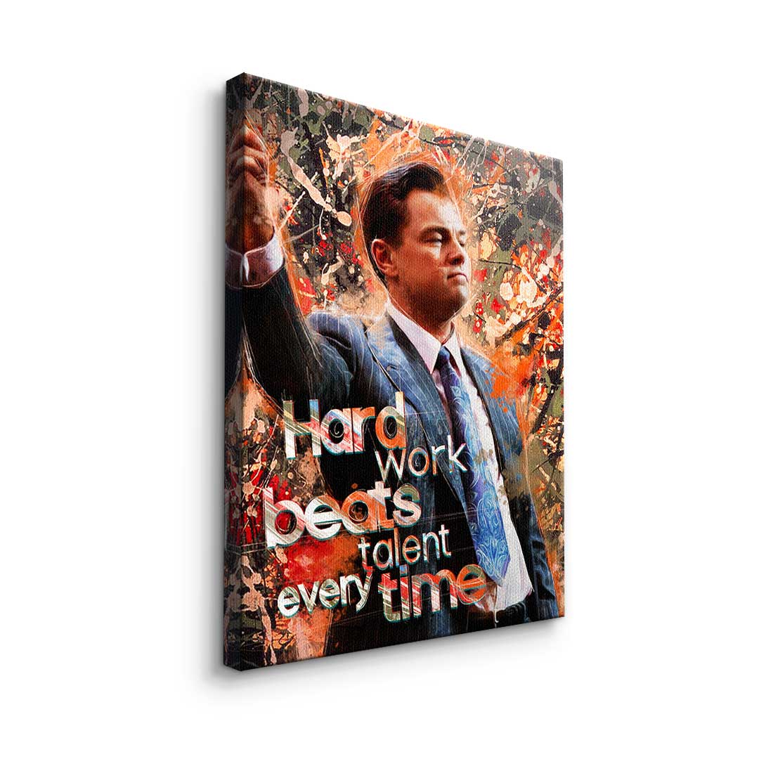 Premium Canvas Wall Art - Hard Work Beats Talent - Ready to Hang Motivational Canvas Print for Home or Office Décor 6