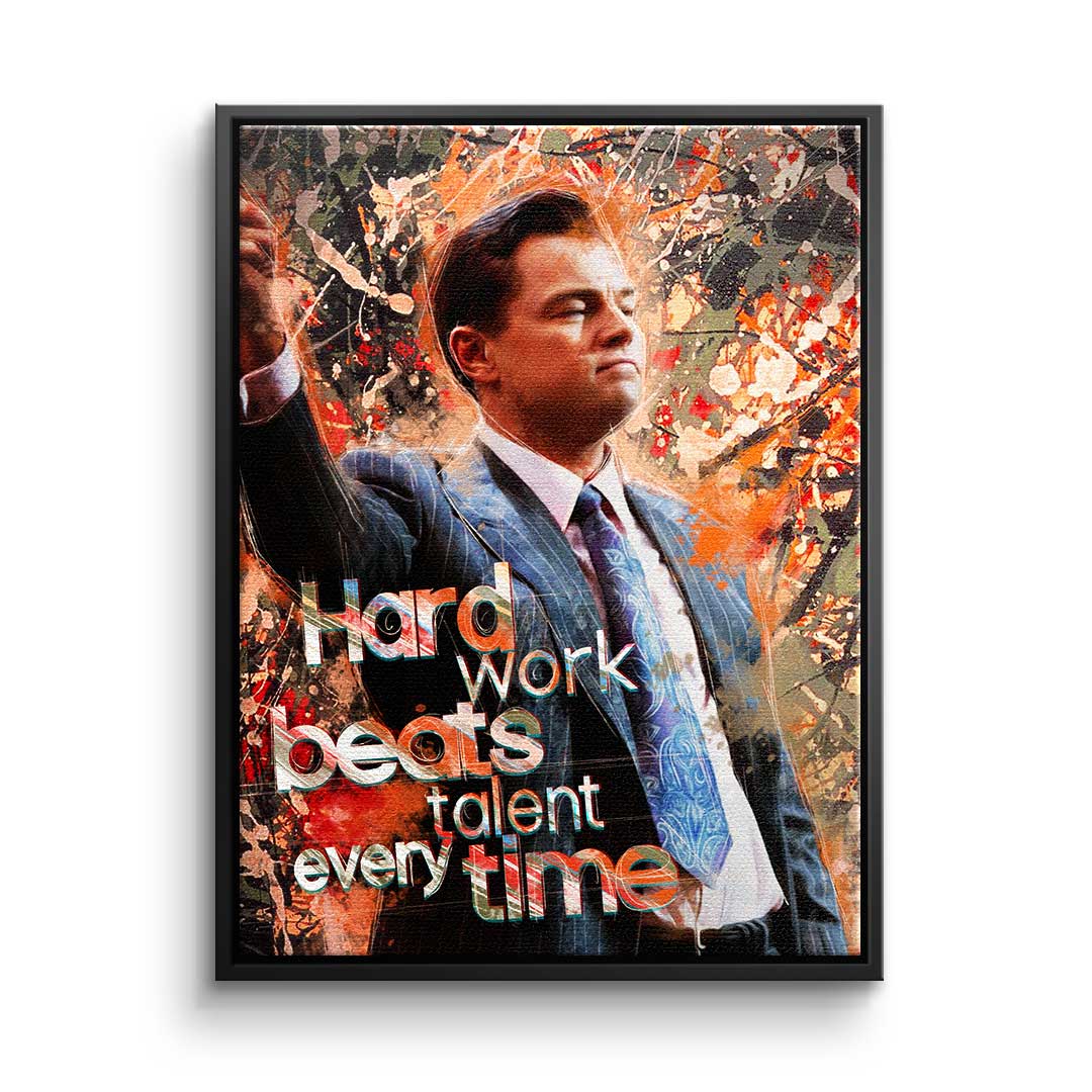 Premium Canvas Wall Art - Hard Work Beats Talent - Ready to Hang Motivational Canvas Print for Home or Office Décor 9