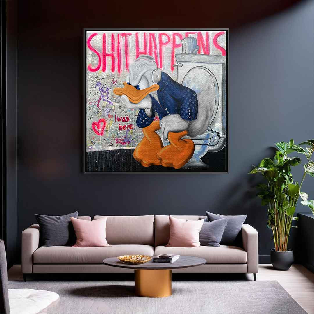 Premium Canvas Wall Art - 'Shit Happens' by Sabrina Seck, Eco-Friendly Handmade Canvas Prints, Ready to Hang, Vibrant Colors 2