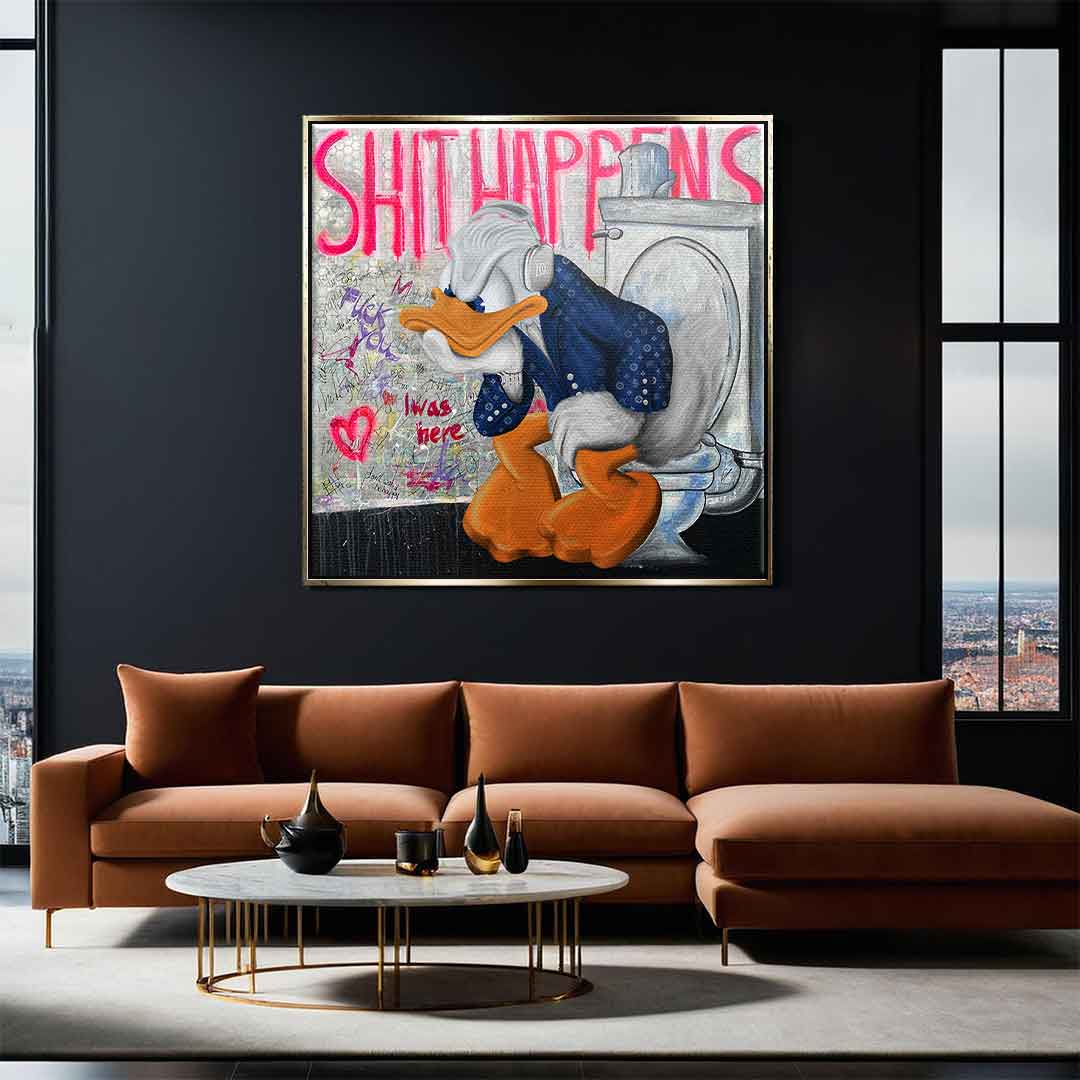 Premium Canvas Wall Art - 'Shit Happens' by Sabrina Seck, Eco-Friendly Handmade Canvas Prints, Ready to Hang, Vibrant Colors 3