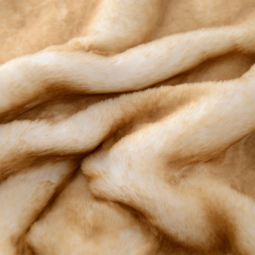 Premium Faux Velvet Blanket and Bed Throw – Cozy Plush Design in Gold and White, Heavyweight, Washable, Anti-Mould 1