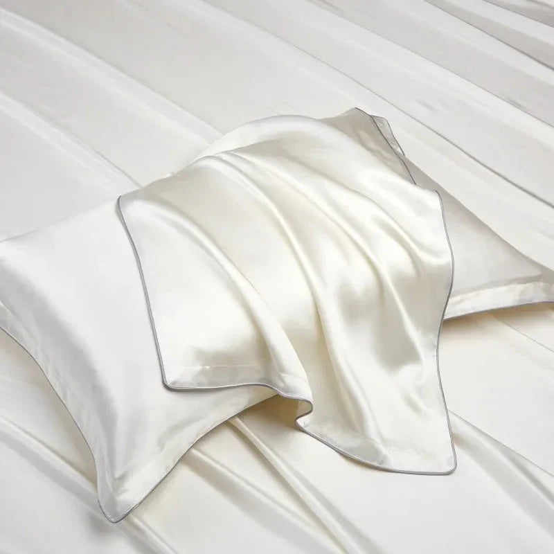 Pure Silk Pillowcase Set, Standard Pillow Size 48x74 cm, Breathable Tencel Underside for Hair and Skin Care 0