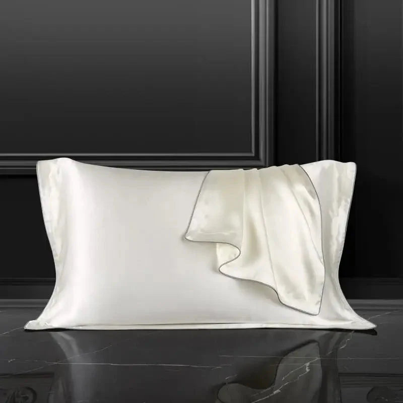 Pure Silk Pillowcase Set, Standard Pillow Size 48x74 cm, Breathable Tencel Underside for Hair and Skin Care 1