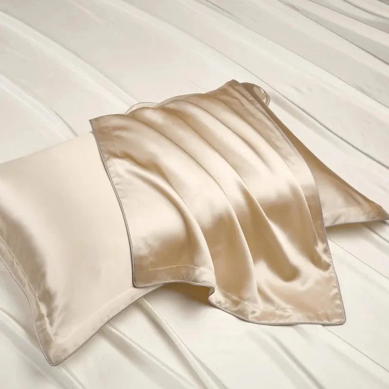 Pure Silk Pillowcase Set, Standard Pillow Size 48x74 cm, Breathable Tencel Underside for Hair and Skin Care 15