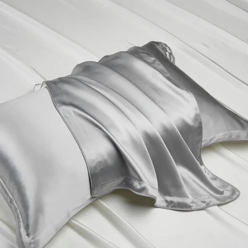 Pure Silk Pillowcase Set, Standard Pillow Size 48x74 cm, Breathable Tencel Underside for Hair and Skin Care 7
