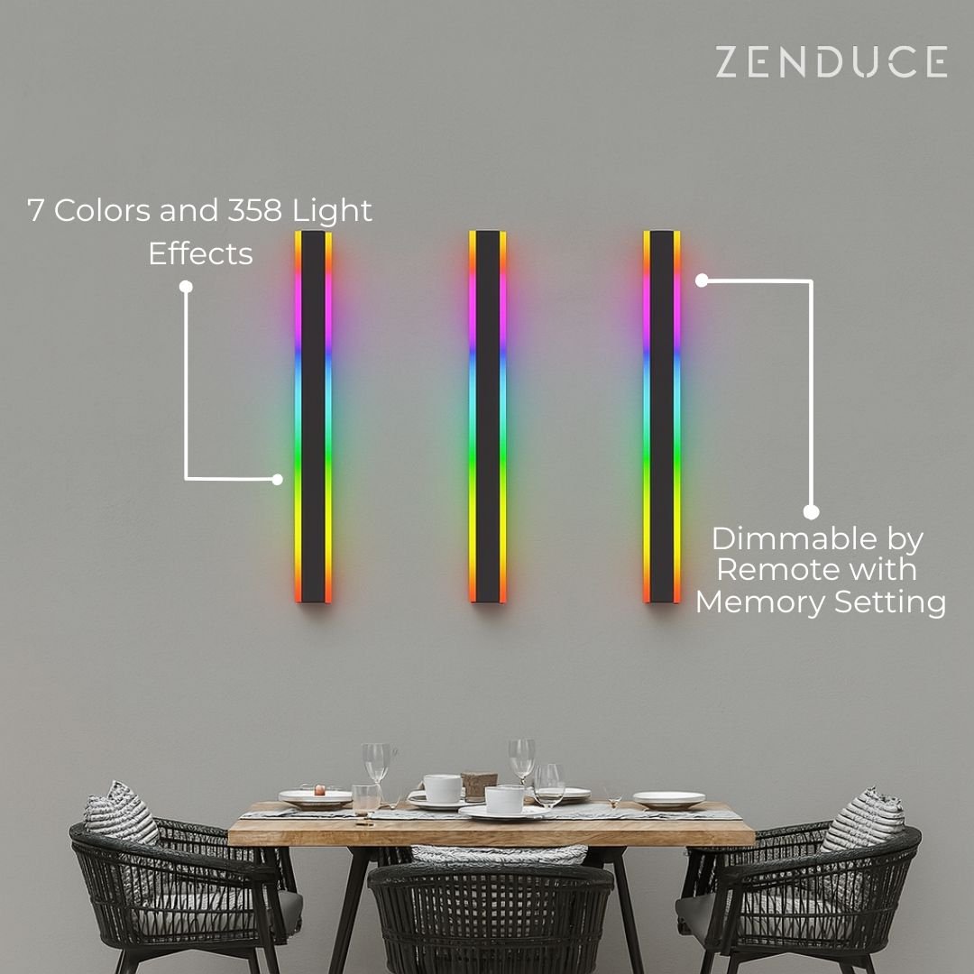 RGB Outdoor Wall Lights with Remote Control – Waterproof Slim Design for Indoor and Outdoor Use, 358 Light Effects 5