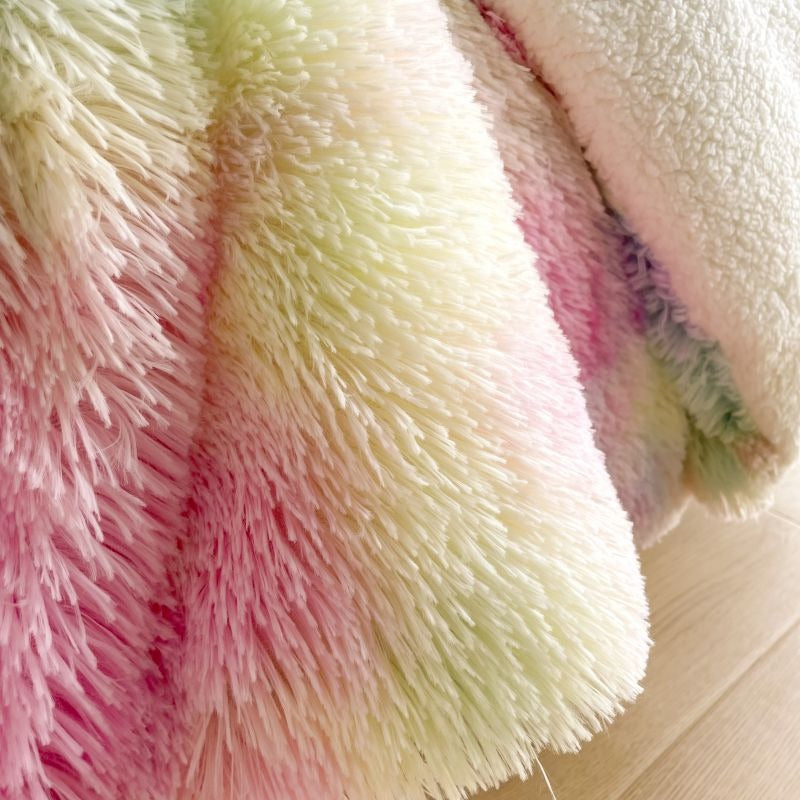 Rainbow Faux Velvet Blanket – Plush Bed Throw for Ultimate Comfort and Warmth, Washable, Anti-Mould, Multiple Sizes Available 2
