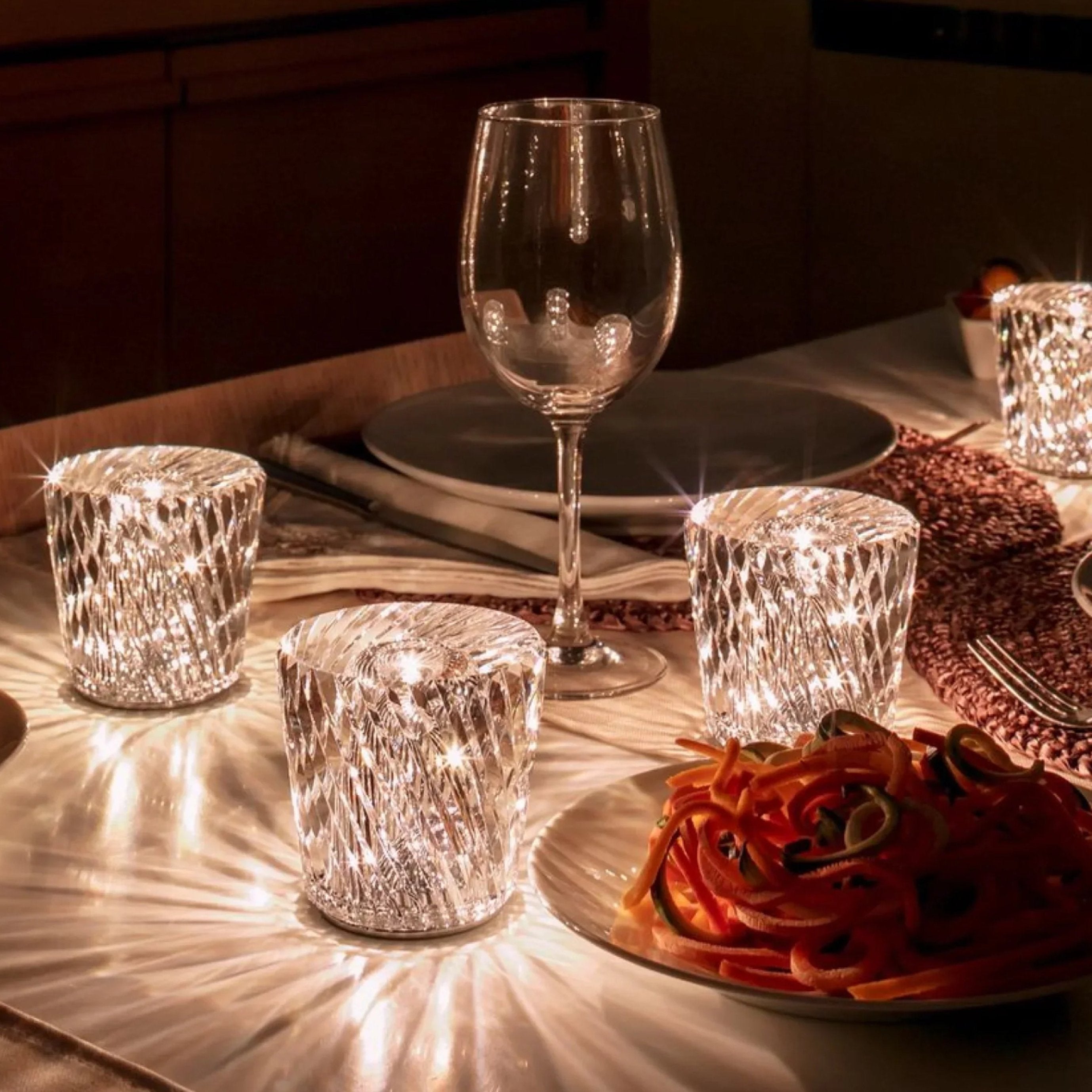 Rechargeable LED Crystal Table Lamp – Elegant Cordless Bedside Lamp with Diamond Design and Wireless Convenience 5