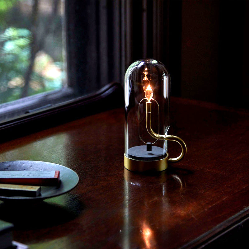 Rechargeable LED Table Lamp with Touch Controls and Wireless Charging – Modern Flame Ambiance Light 1