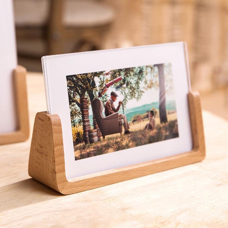 Rectangular Picture Frame 10 x 15 cm with Natural Wood Base – Elegant Photo Frame for Home Decor 2
