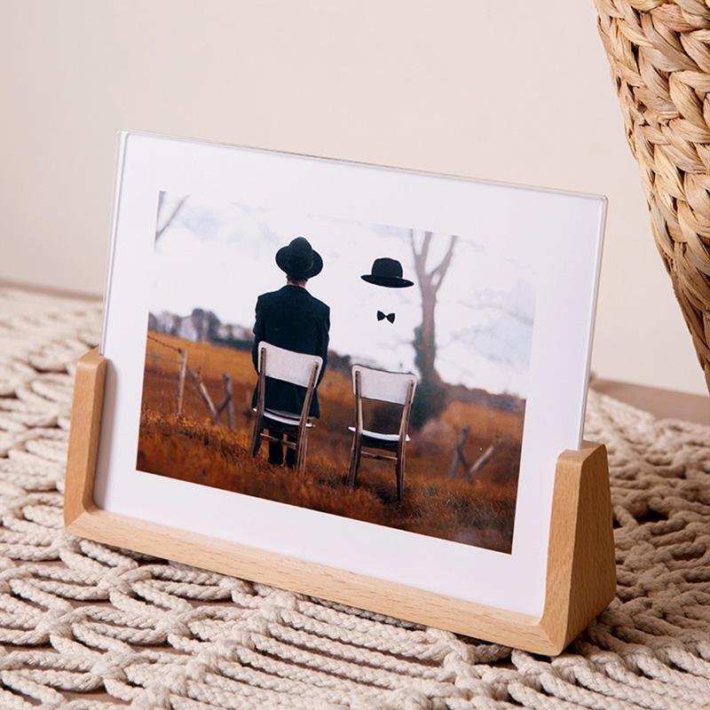 Rectangular Picture Frame 10 x 15 cm with Natural Wood Base – Elegant Photo Frame for Home Decor 3