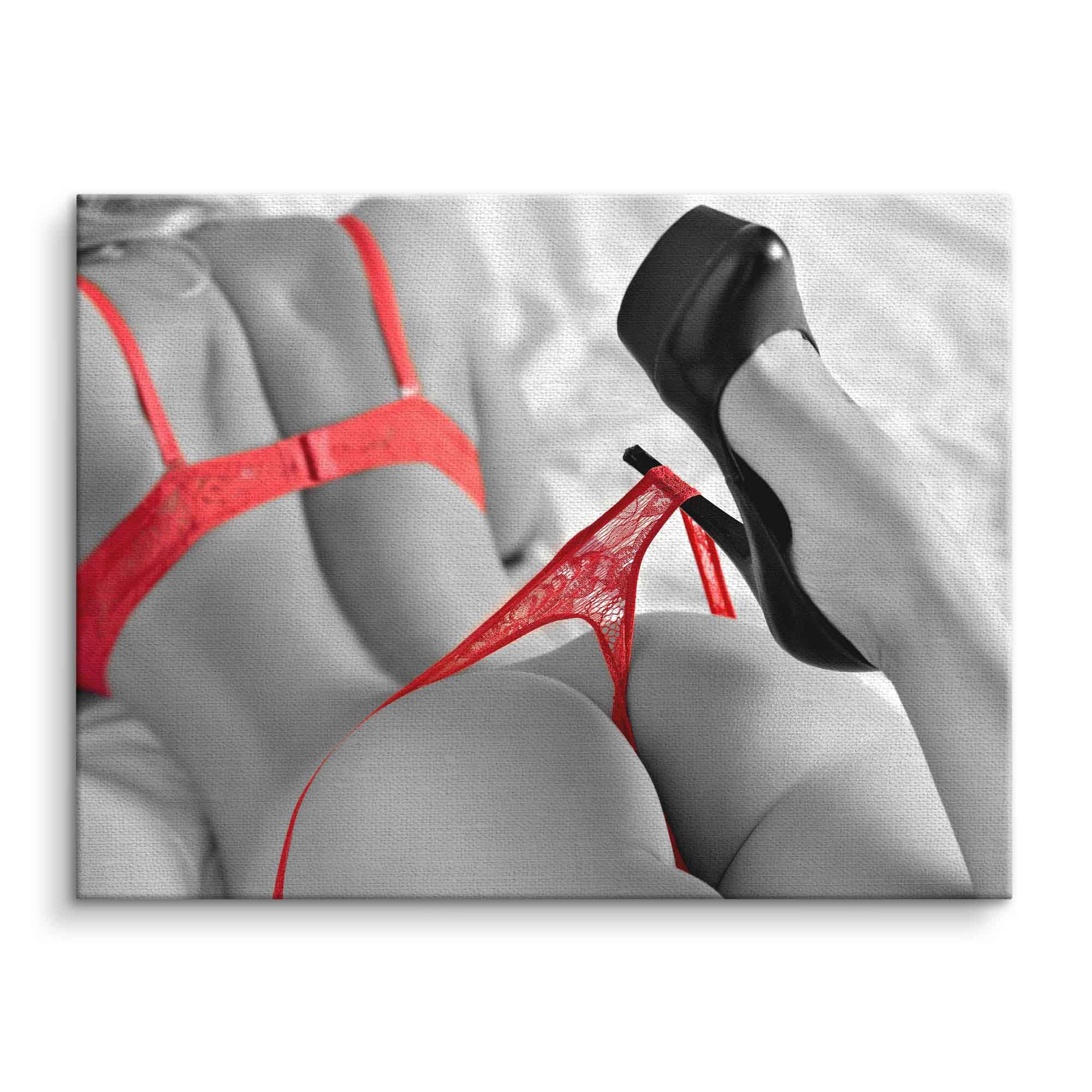 Red Lingerie Art Print – High-Quality German Craftsmanship with Impressive Detail for Modern Decor 0