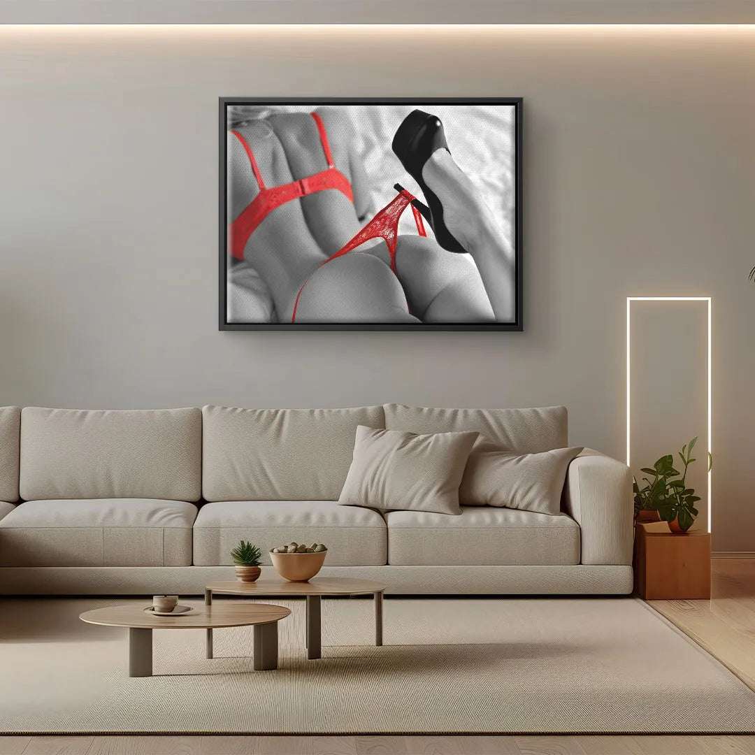 Red Lingerie Art Print – High-Quality German Craftsmanship with Impressive Detail for Modern Decor 5