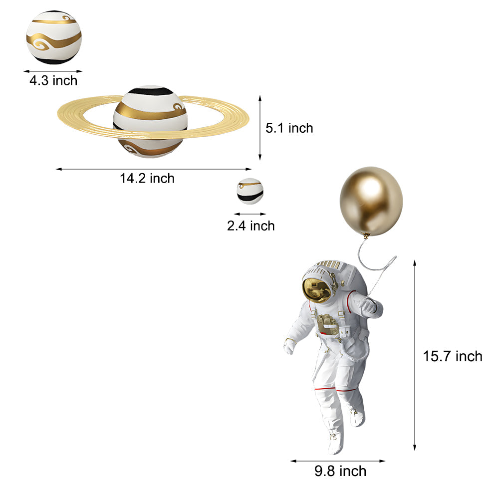 Resin Astronaut and Planet Wall Art Decor – Unique Space-Themed Wall Decor for Modern Home Aesthetic 5