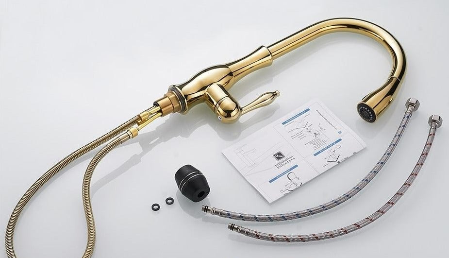 Retractable Kitchen Faucet with Pull-Out Spray Head – Modern Design, Corrosion-Resistant, Single-Lever Handle 8