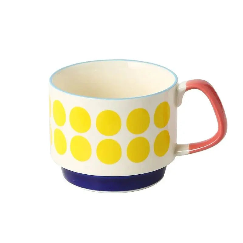 Retro Ceramic Coffee Mug Set – 300ml Capacity with Unique 1950s Patterns – Dishwasher and Microwave Safe 12