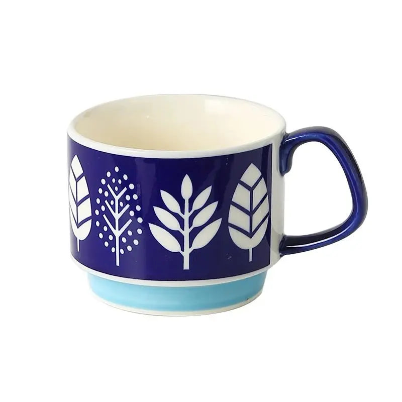 Retro Ceramic Coffee Mug Set – 300ml Capacity with Unique 1950s Patterns – Dishwasher and Microwave Safe 6