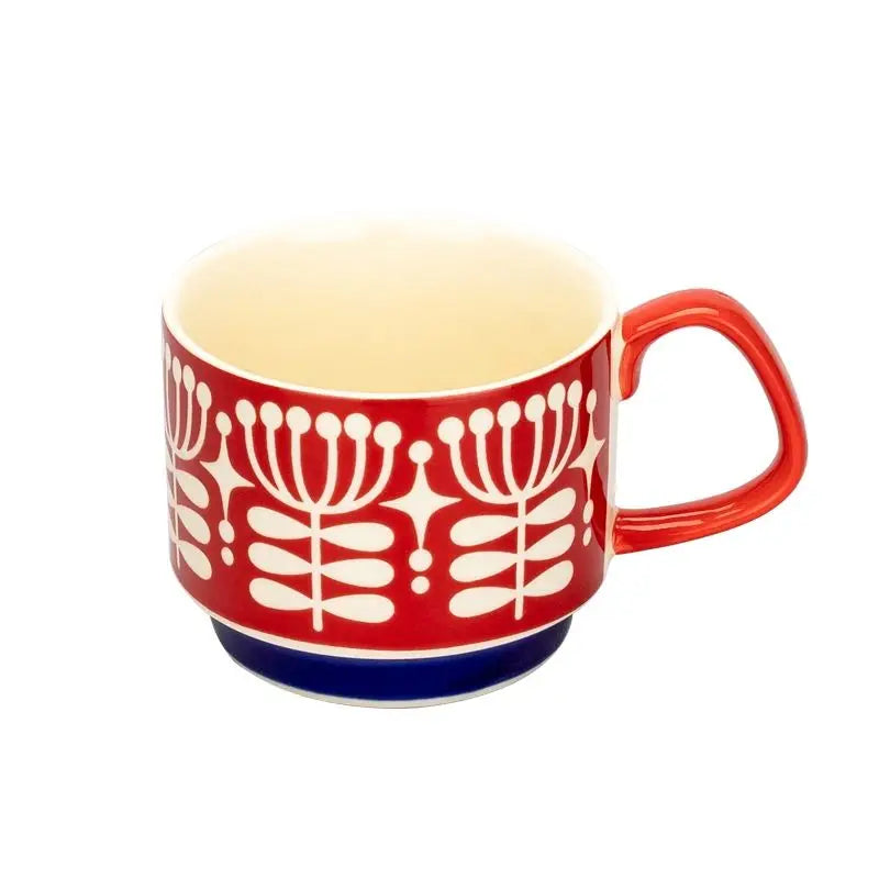 Retro Ceramic Coffee Mug Set – 300ml Capacity with Unique 1950s Patterns – Dishwasher and Microwave Safe 9