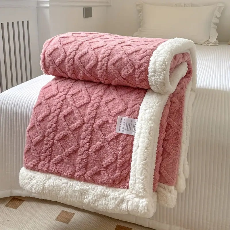 Reversible Fleece Sherpa Throw Blanket – Cozy All-Season Throws for Sofa and Bed, Machine Washable, Neutral Color 4