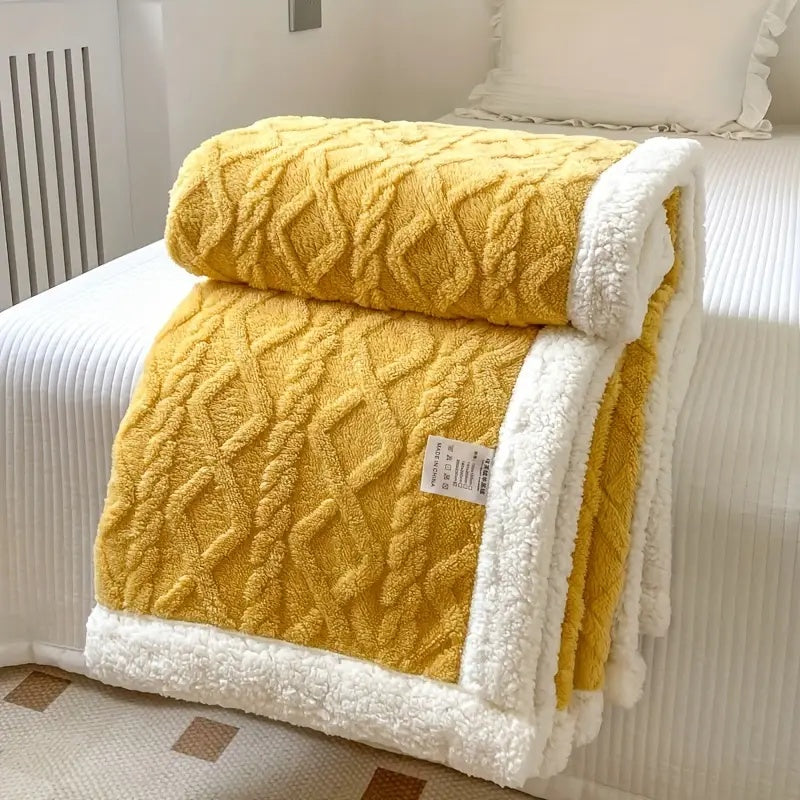Reversible Fleece Sherpa Throw Blanket – Cozy All-Season Throws for Sofa and Bed, Machine Washable, Neutral Color 5
