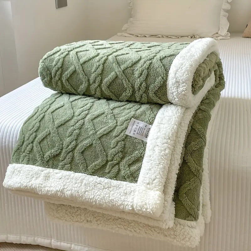 Reversible Fleece Sherpa Throw Blanket – Cozy All-Season Throws for Sofa and Bed, Machine Washable, Neutral Color 6