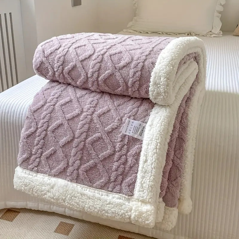Reversible Fleece Sherpa Throw Blanket – Cozy All-Season Throws for Sofa and Bed, Machine Washable, Neutral Color 7