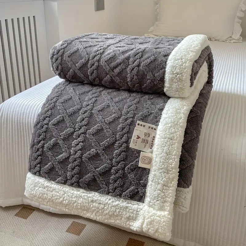 Reversible Fleece Sherpa Throw Blanket – Cozy All-Season Throws for Sofa and Bed, Machine Washable, Neutral Color 8