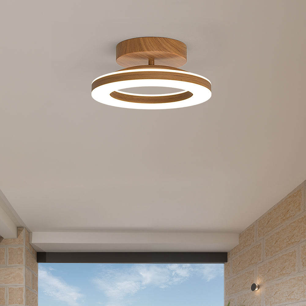 Scandinavian Wood Ring Ceiling Lamp