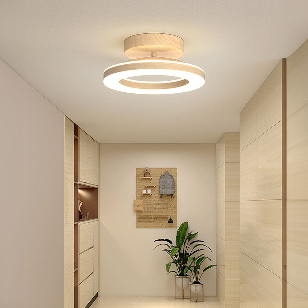 Scandinavian Wood Ring Ceiling Lamp