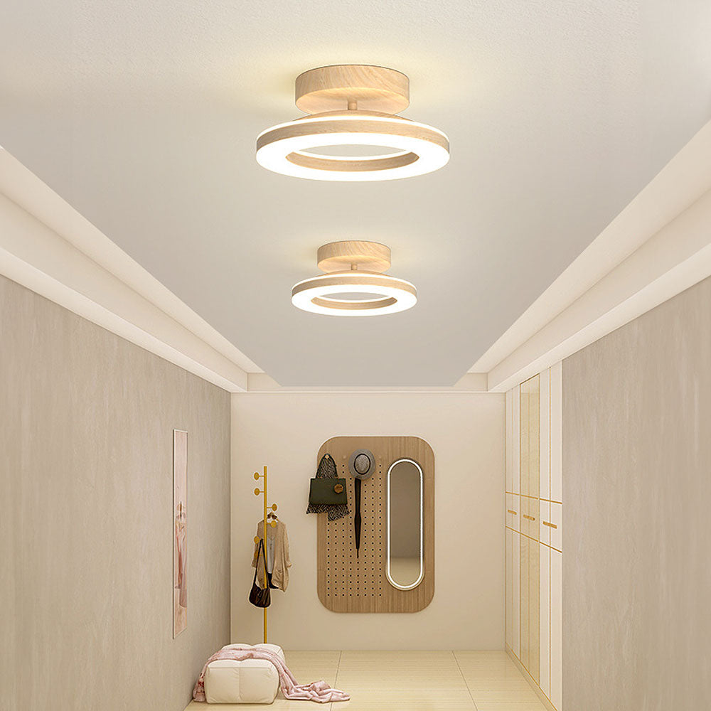 Scandinavian Wood Ring Ceiling Lamp