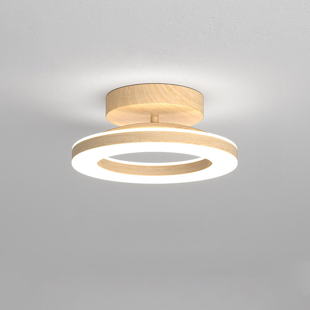 Scandinavian Wood Ring Ceiling Lamp