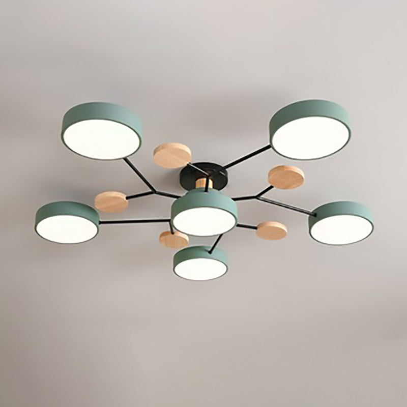 Scandinavian Round LED Flush Mount Ceiling Light Fixture for Living Room – Multiple Sizes and Colors 12