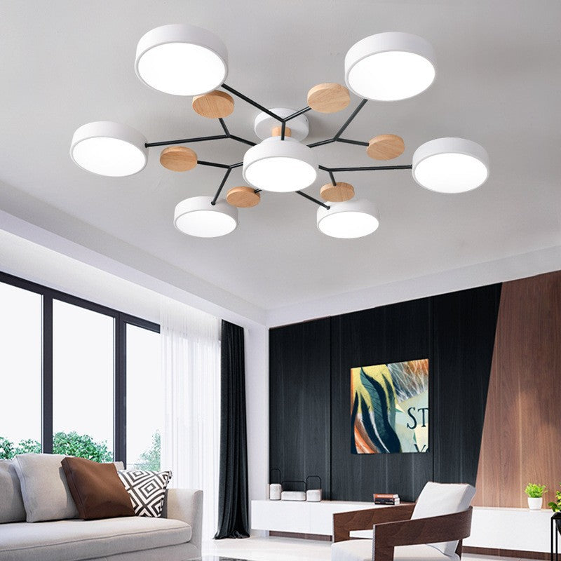 Scandinavian Round LED Flush Mount Ceiling Light Fixture for Living Room – Multiple Sizes and Colors 2
