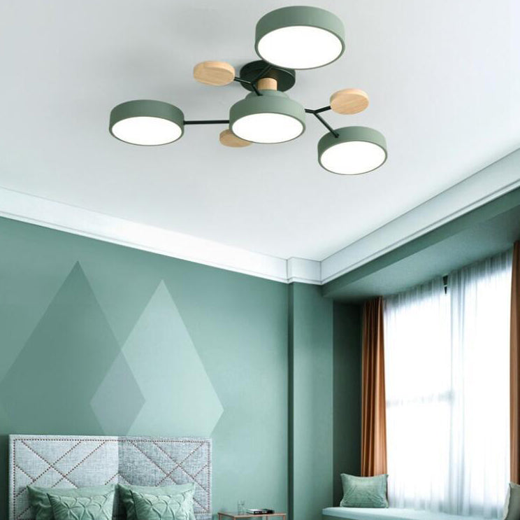 Scandinavian Round LED Flush Mount Ceiling Light Fixture for Living Room – Multiple Sizes and Colors 3