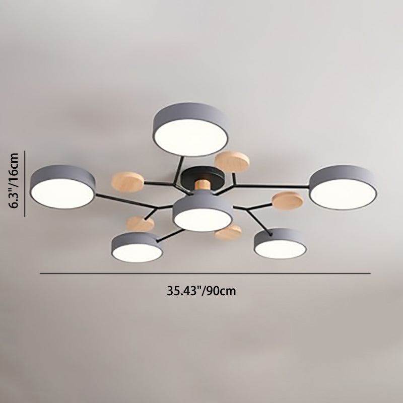 Scandinavian Round LED Flush Mount Ceiling Light Fixture for Living Room – Multiple Sizes and Colors 8
