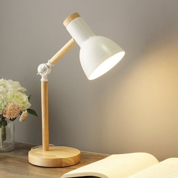 Scandinavian Wooden LED Desk Lamp with Adjustable Arm and Touch Control – Modern Minimalist Lighting for Workspaces 2