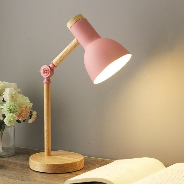 Scandinavian Wooden LED Desk Lamp with Adjustable Arm and Touch Control – Modern Minimalist Lighting for Workspaces 4