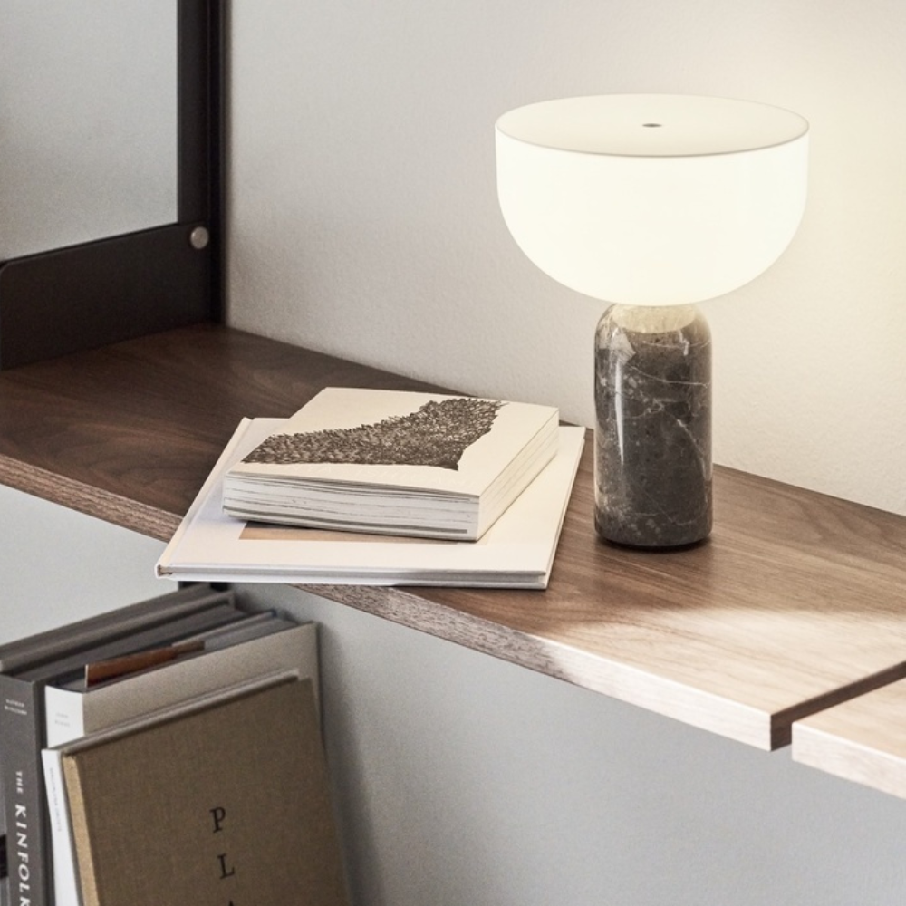 Sculptural Opal Glass Table Lamp with Marble Base – Dimmable Bedside Lamp for Living Room and Bedroom 4