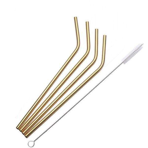 Seoul Straw Set – Matte Metallic Finish, 10-Inch Reusable Stainless Steel Straws in Rose Gold, Gold, Silver, Black – Eco-Friendly and Dishwasher Safe 5