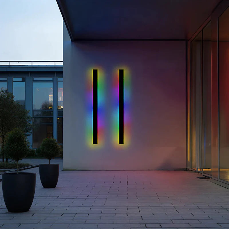 Sleek Black LED Outdoor Wall Lamp β IP65 Waterproof Modern Design for Garden and Corridor Lighting 12