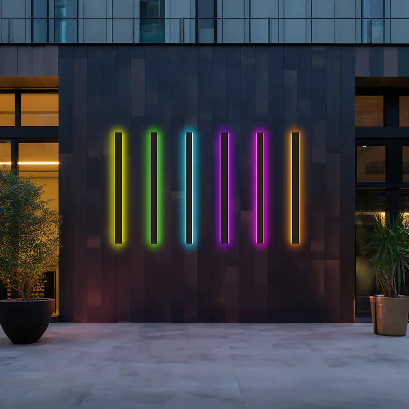 Sleek Black LED Outdoor Wall Lamp β IP65 Waterproof Modern Design for Garden and Corridor Lighting 14