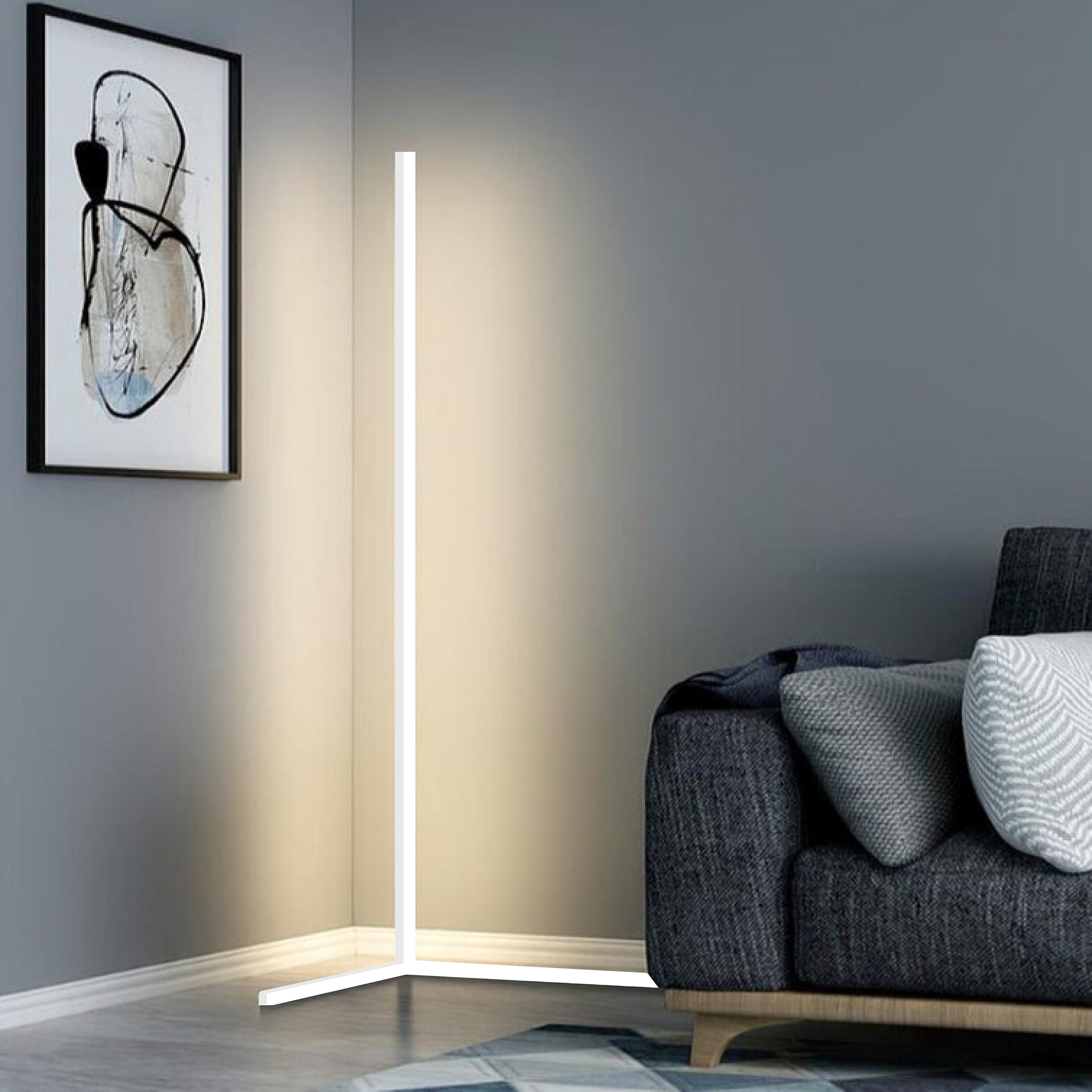 Slim LED Corner Lamp with Adjustable Brightness – Modern Light Fixture for Living Room or Bedroom 9