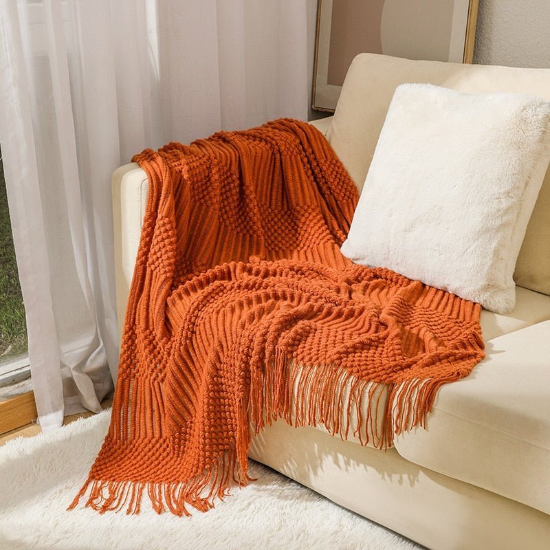 Soft Knitted Throw Blanket, Scandinavian Style Sofa Blanket for Living Room, 130x160 cm, Machine Washable, Cozy Minimalist Design 10