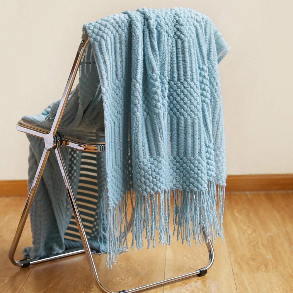 Soft Knitted Throw Blanket, Scandinavian Style Sofa Blanket for Living Room, 130x160 cm, Machine Washable, Cozy Minimalist Design 12