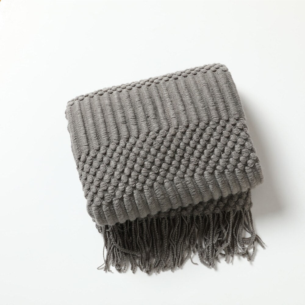Soft Knitted Throw Blanket, Scandinavian Style Sofa Blanket for Living Room, 130x160 cm, Machine Washable, Cozy Minimalist Design 17