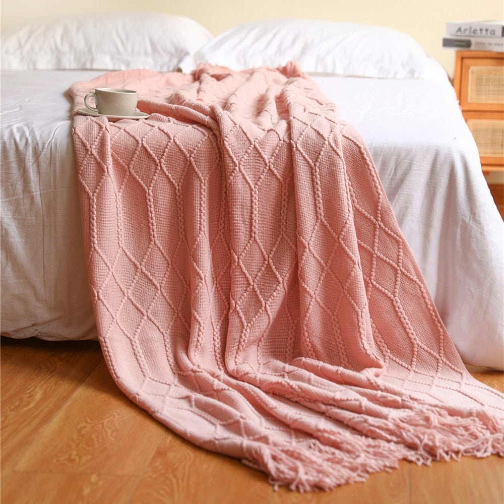 Soft Knitted Throw Blanket, Scandinavian Style Sofa Blanket for Living Room, 130x160 cm, Machine Washable, Cozy Minimalist Design 24