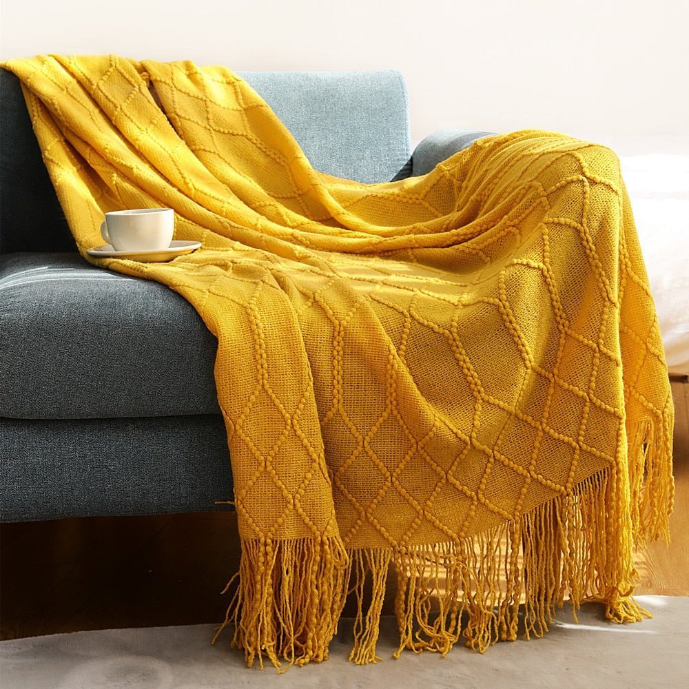 Soft Knitted Throw Blanket, Scandinavian Style Sofa Blanket for Living Room, 130x160 cm, Machine Washable, Cozy Minimalist Design 6