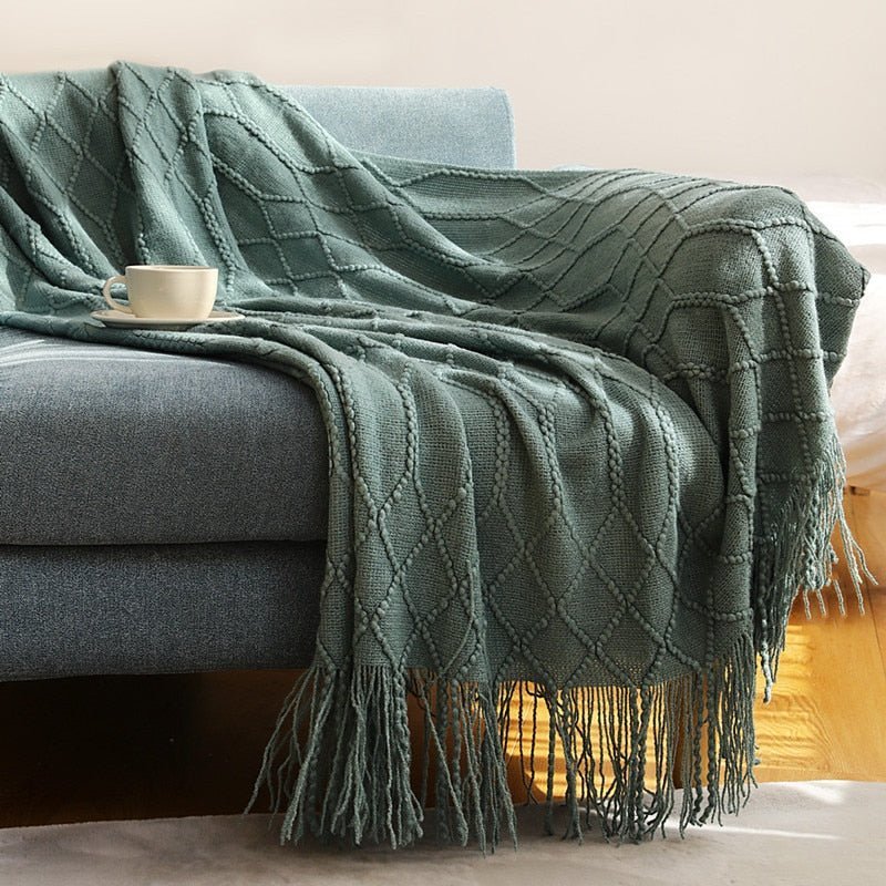 Soft Knitted Throw Blanket, Scandinavian Style Sofa Blanket for Living Room, 130x160 cm, Machine Washable, Cozy Minimalist Design 7