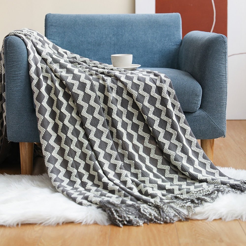 Soft Knitted Throw Blanket, Scandinavian Style Sofa Blanket for Living Room, 130x160 cm, Machine Washable, Cozy Minimalist Design 9